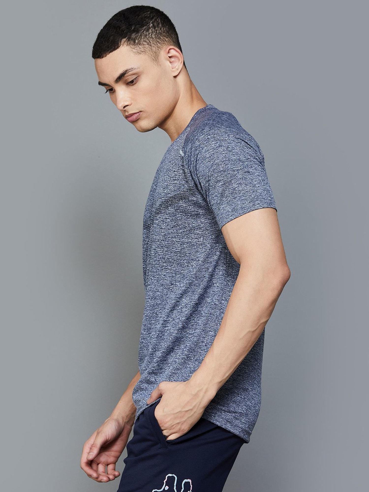 KAPPA Light Navy Regular Fit Printed T-Shirt