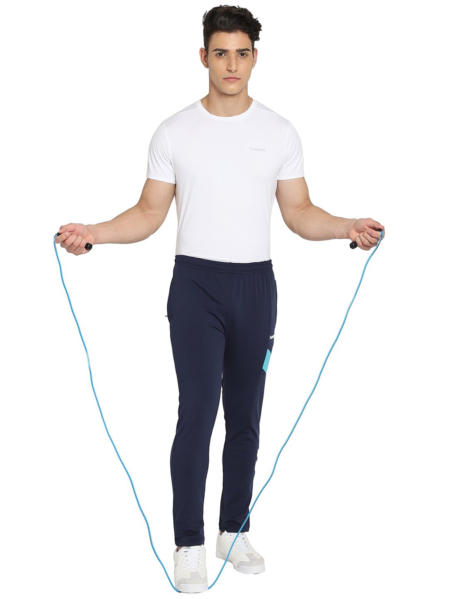 Hummel Navy Polyester Trackpants