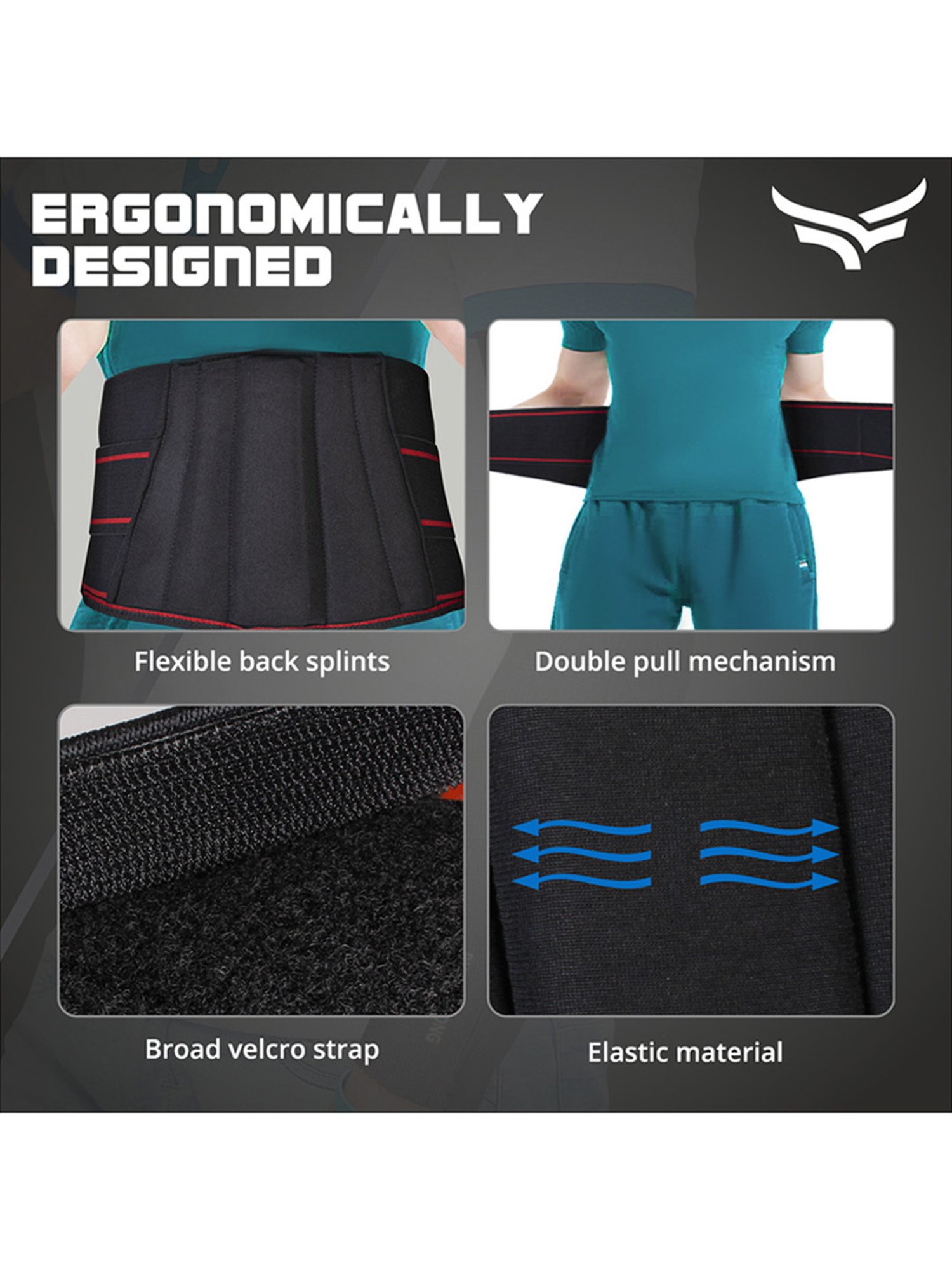 Xtrim Back Support Belt For Backache (Black) Size - Medium