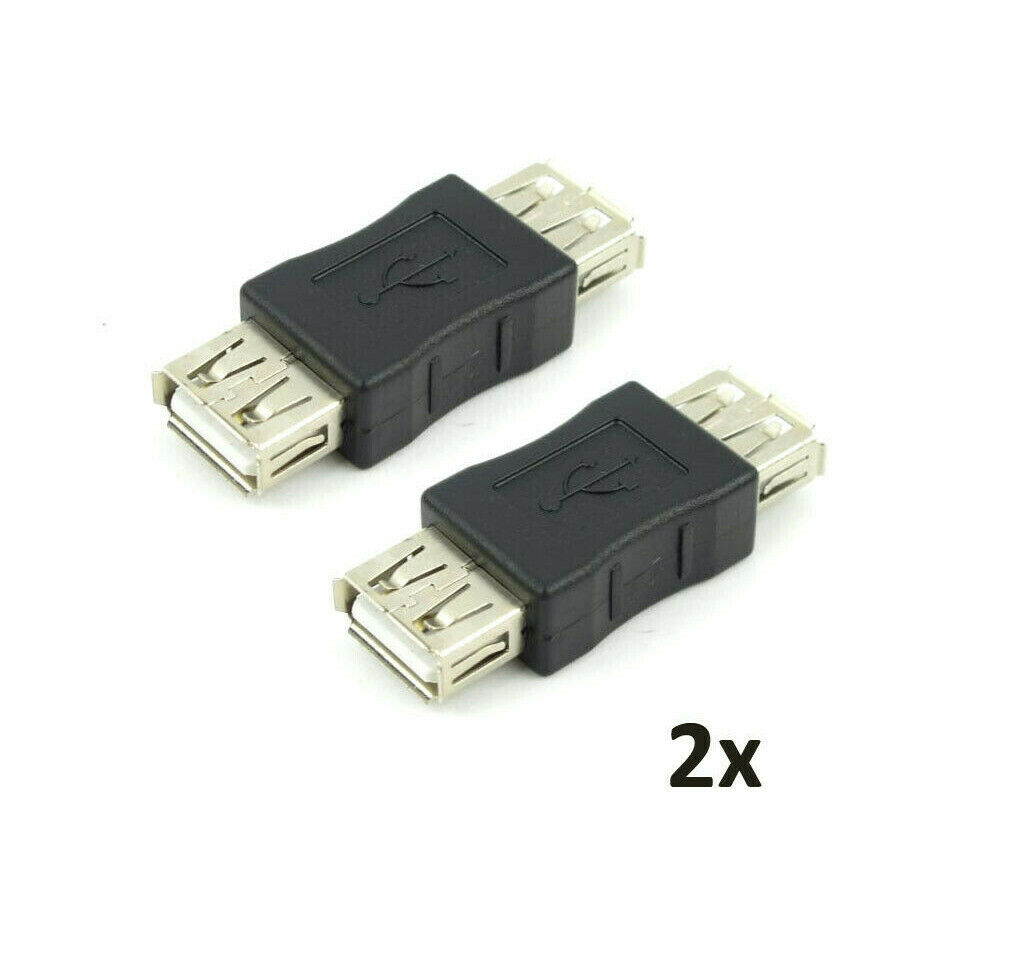 New 2 Pack USB A Female to USB A Female Coupler USB 2.0 Adapter