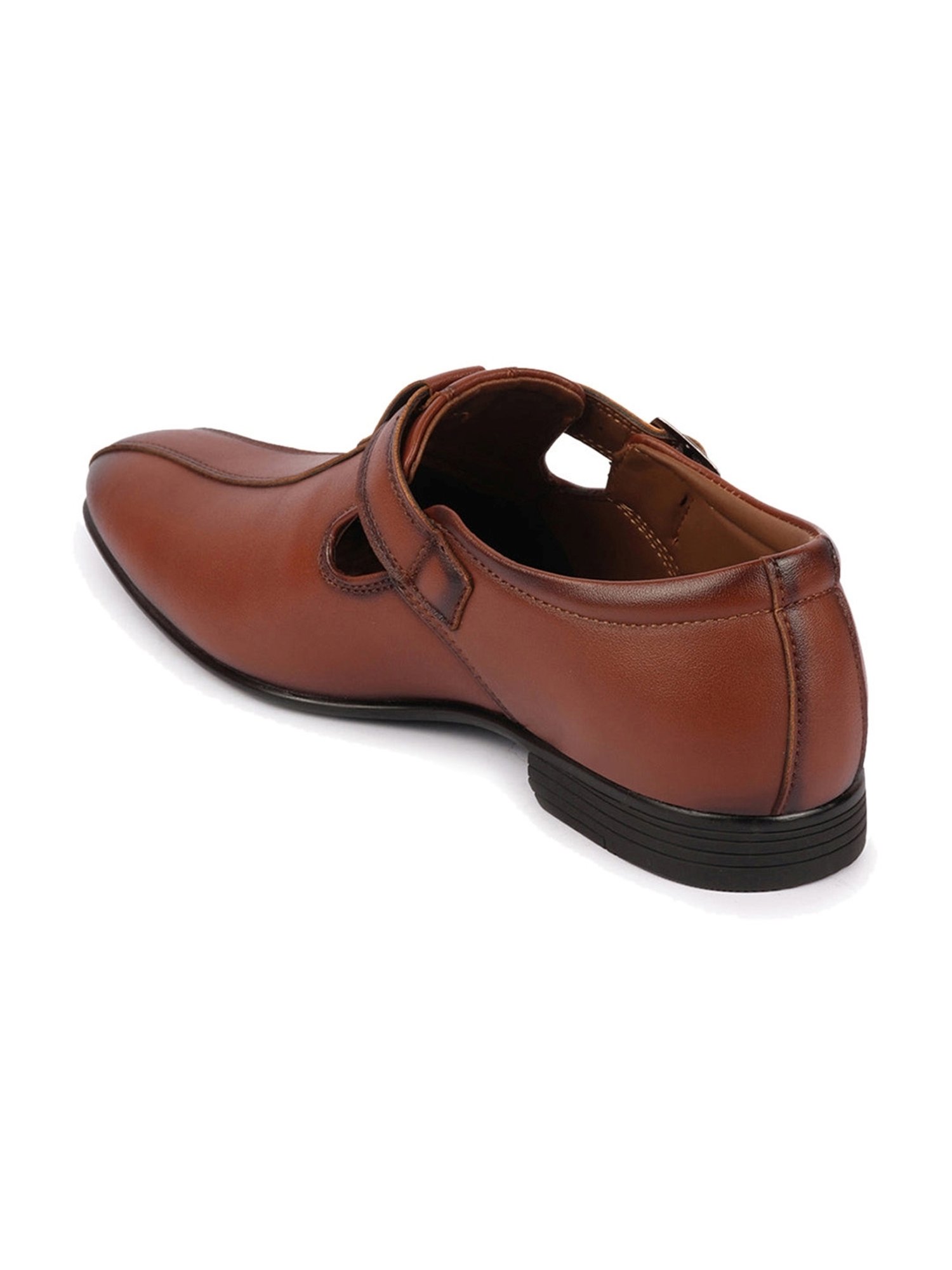 Fausto Men's Tan Monk Shoes