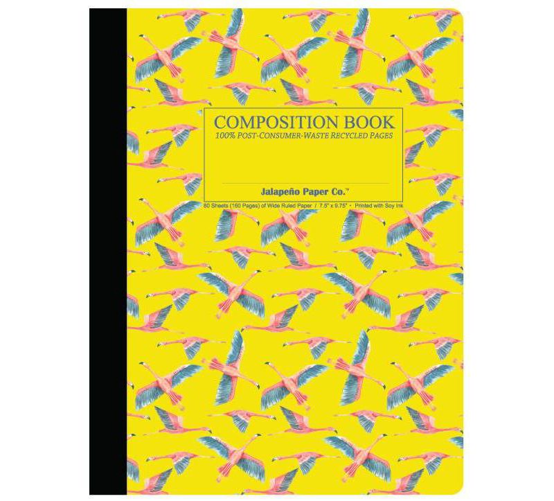 Composition Notebook Wide Ruled Flamingo - Jalapeno Paper Co