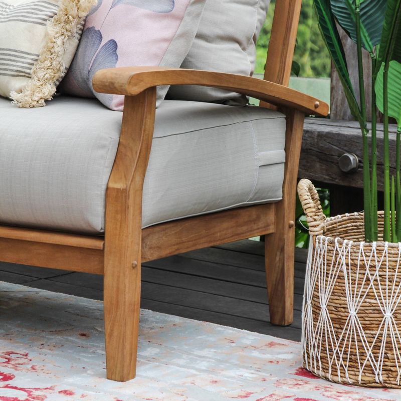 Caterina Teak Patio Sofa with Cushion - Beige - Cambridge Casual