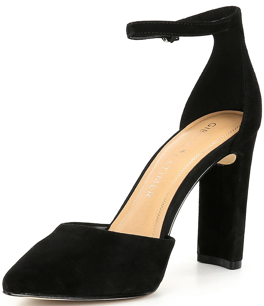 Gibson & Latimer Penny Suede Block Heel Pumps