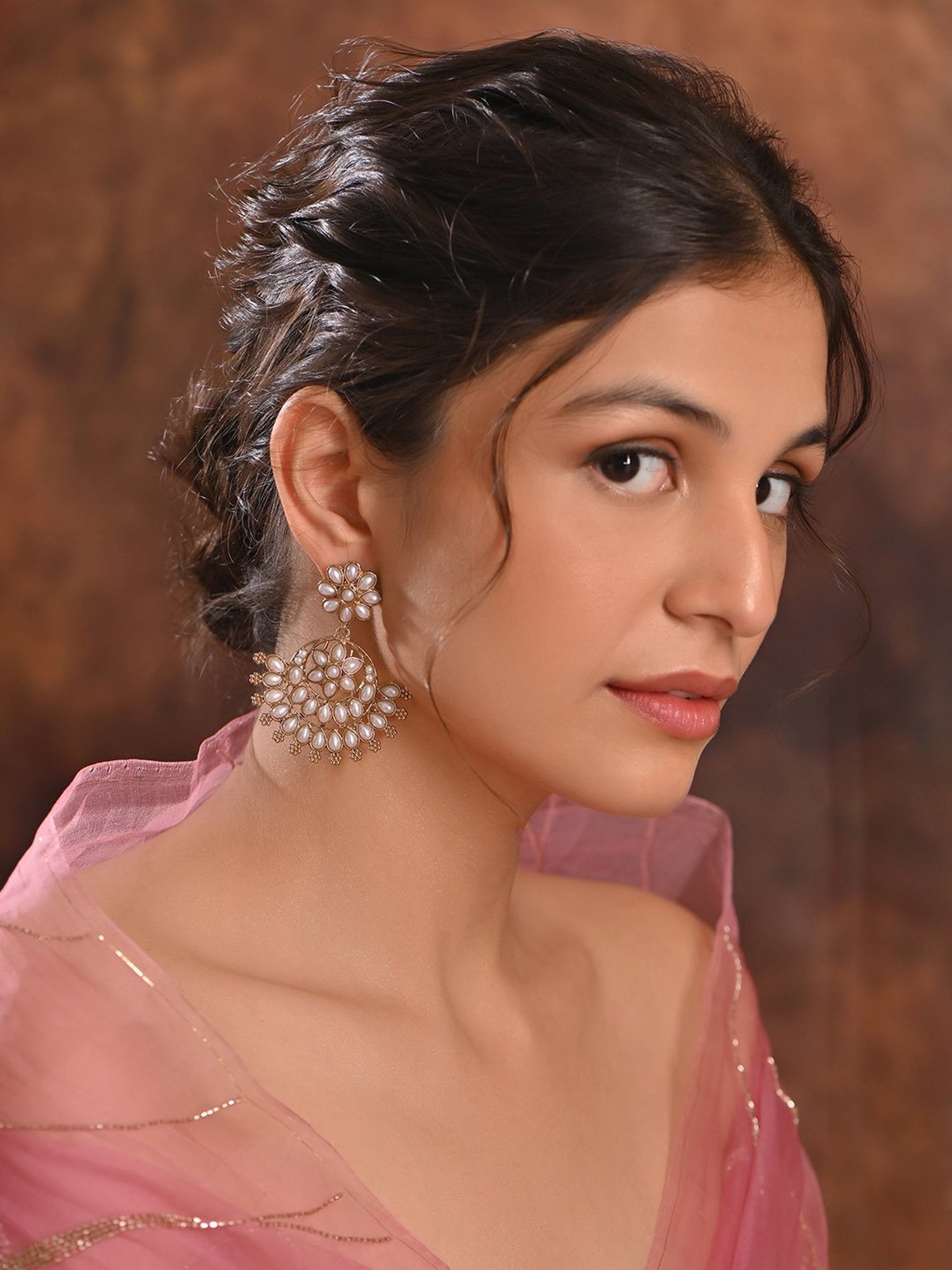 OOMPH Jewellery Yellow Enamel Floral Jhumki