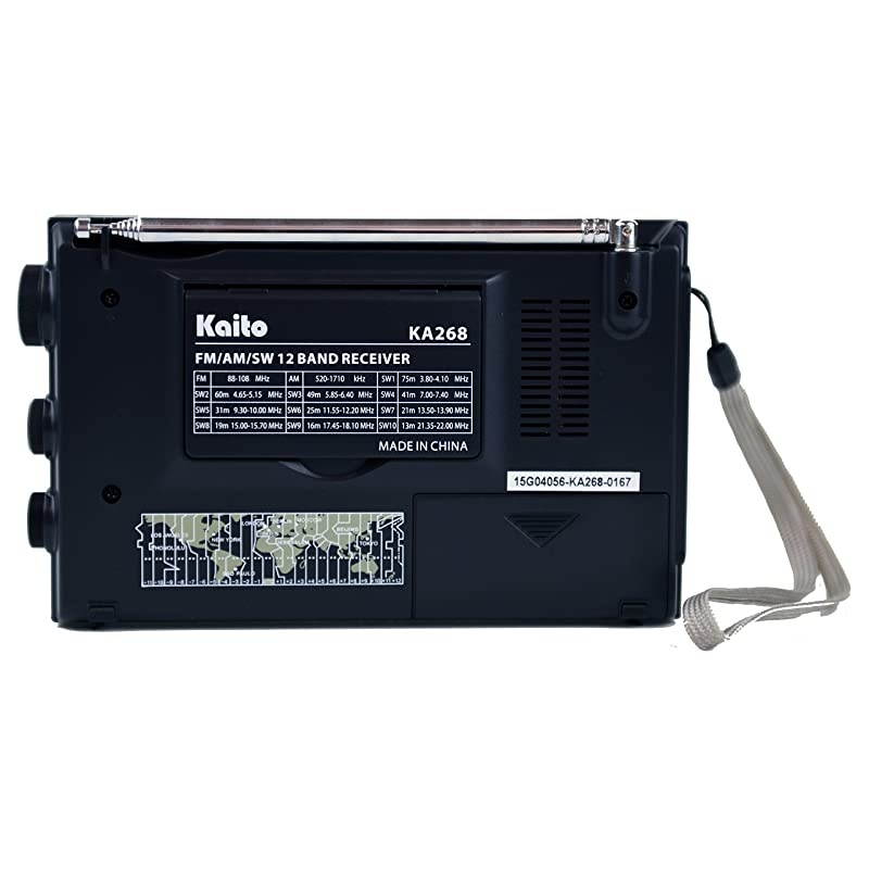 KA268 12 Band World Receiver with AMFM and 10 Shortwave Bands 38 Mhz 22Mhz