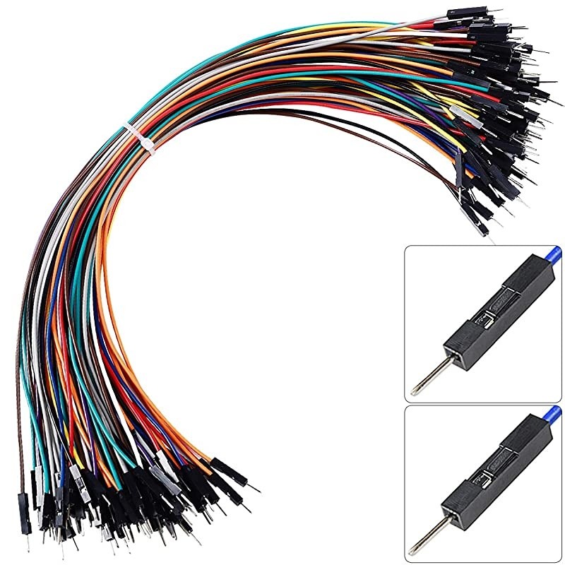 Premium Breadboard Jumper Wires Male to Male 01 Square Head 100Pack 10 Colors 24AWG by Hellotronics 30CM 1P MM