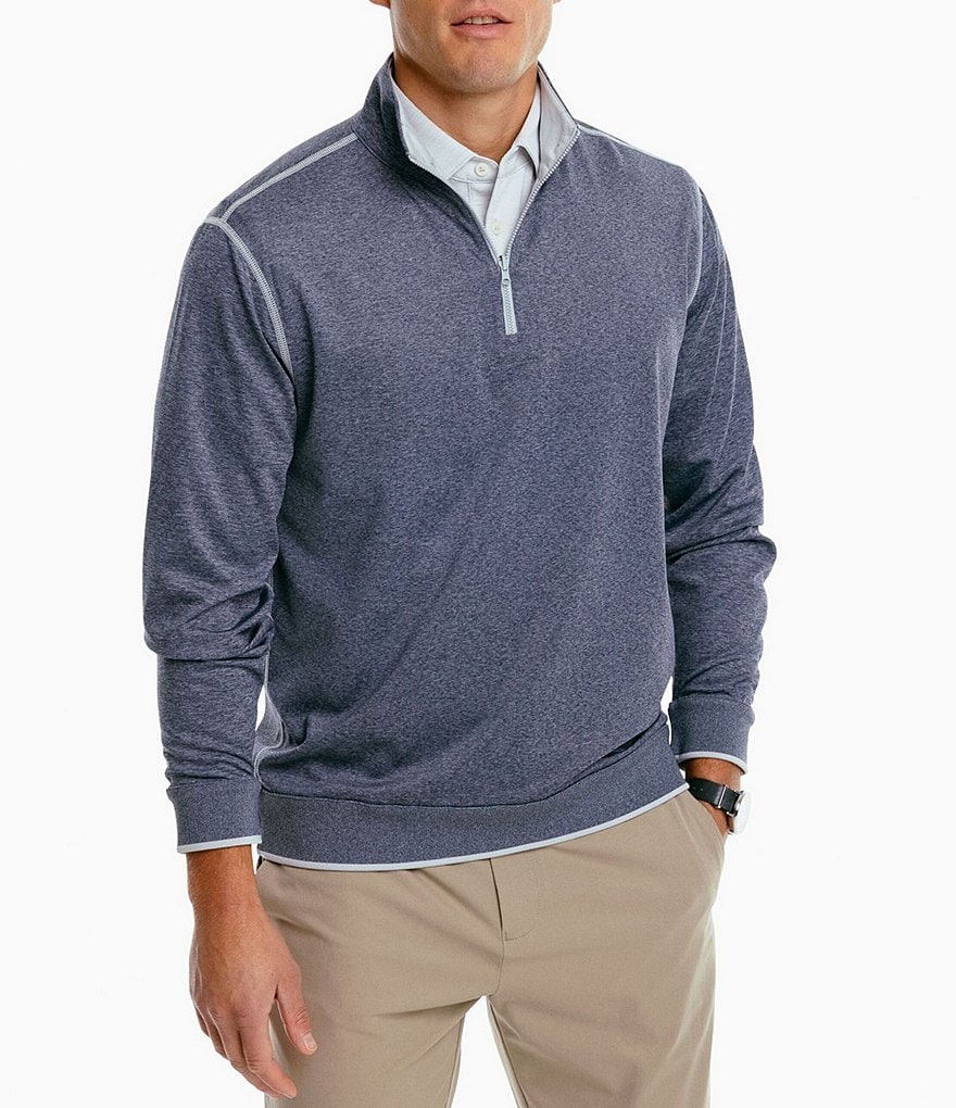 Southern Tide Sangrillo Reversible Heather Performance Stretch Quarter-Zip Pullover