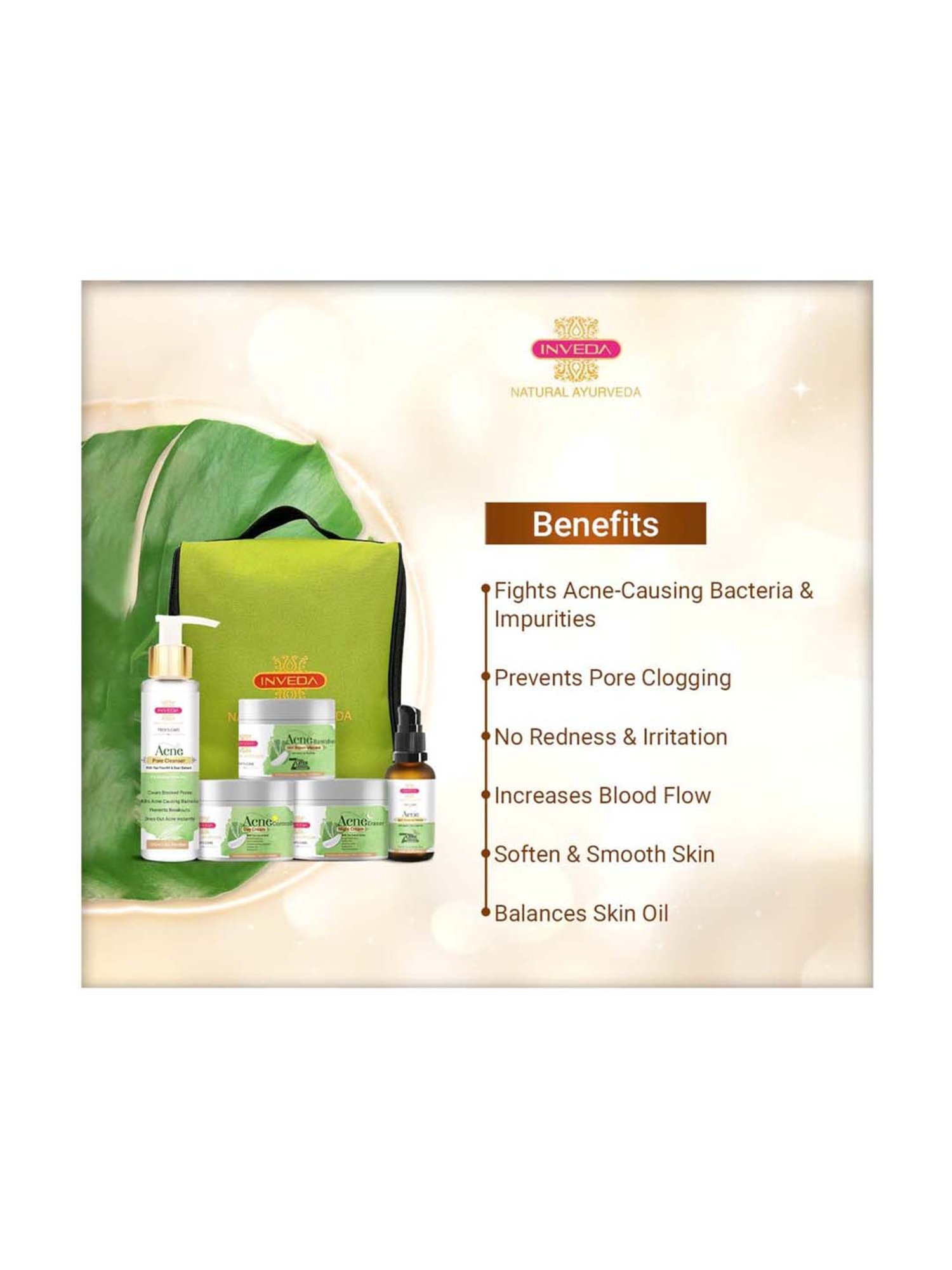 INVEDA Advance Acne Treatment Kit for Teenagers 5 Steps for Clear Skin