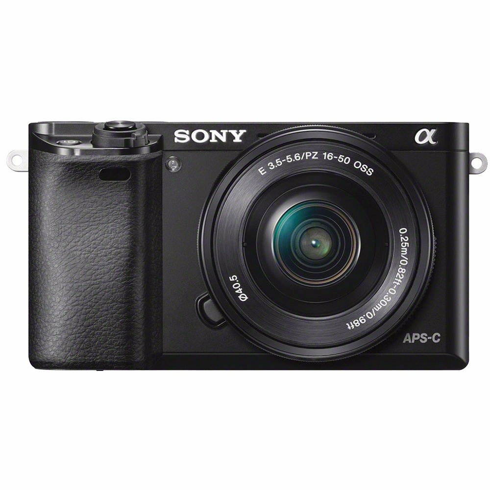 Sony Alpha a6000 Mirrorless Digital Camera with 16-50mm Lens (Black) + Battery + Charger + 144GB Bundle 7 - International Version (No Warranty)