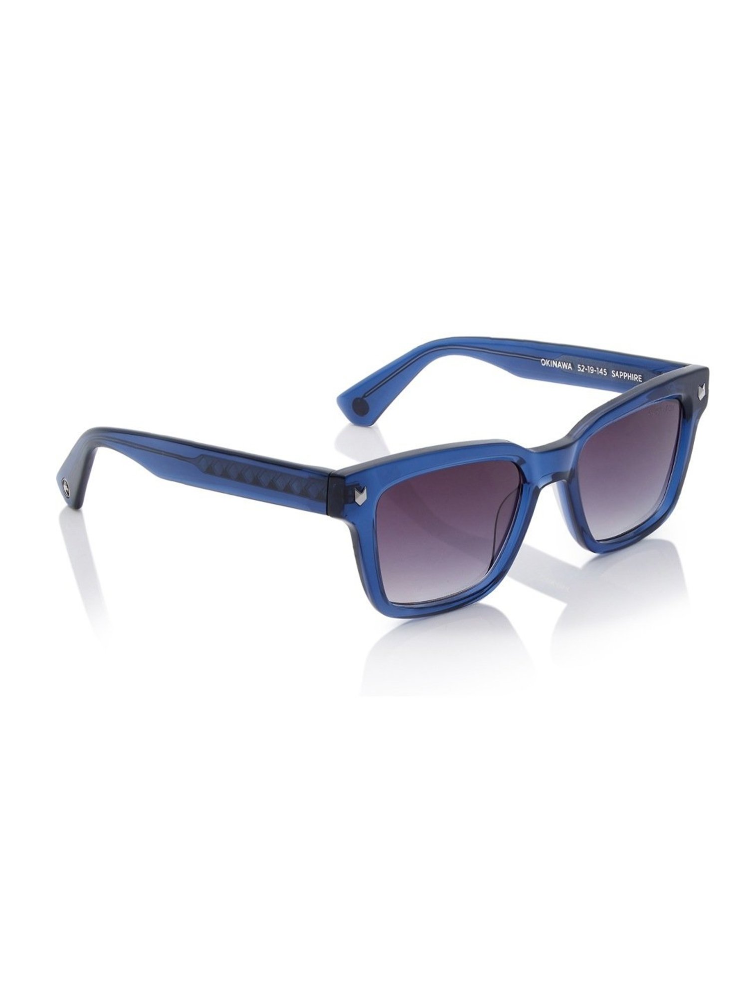 Shisen Fox Okinawa Sapphire Square Unisex UV Protection Sunglasses -52 mm
