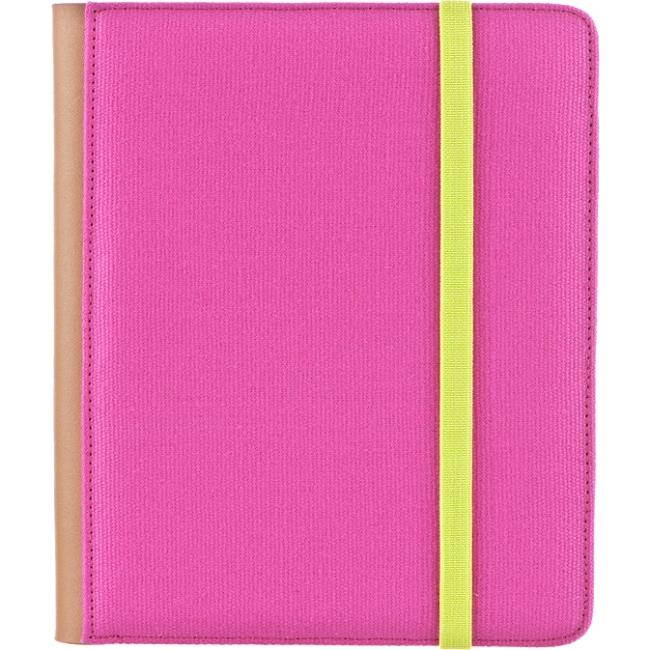 Pink Canvas Trip Jacket with Orange Elastic Band for Amazon Kindle Touch