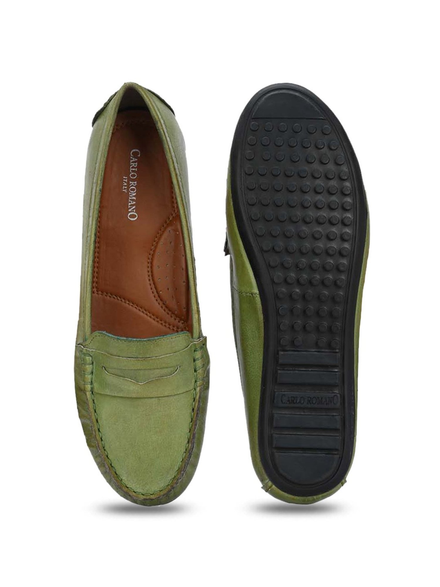 Carlo Romano Women's Green Casual Loafers