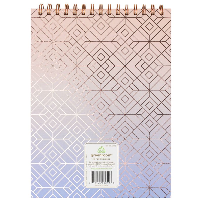 8" x 10" 80 Sheet Lined Spiral Notepad Iridescent Rose Gold - greenroom
