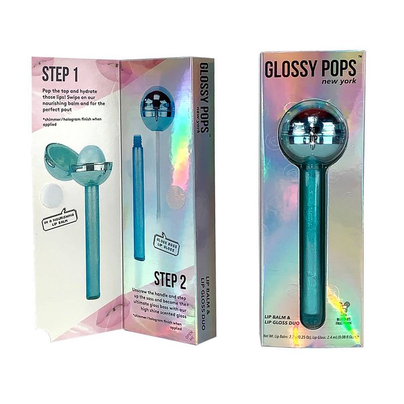 Glossy Pops Lip Balm and Lip Gloss Duo - Blue Skies Fruit Punch - 1.16oz