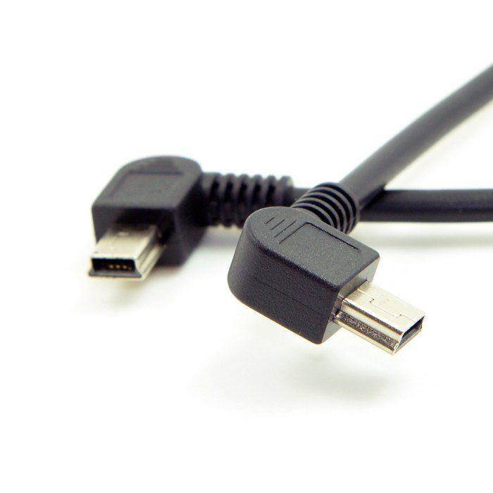 2pcs Right Angled 90 D Mini USB Male to Mini USB 5pin Male Data Charge Cable