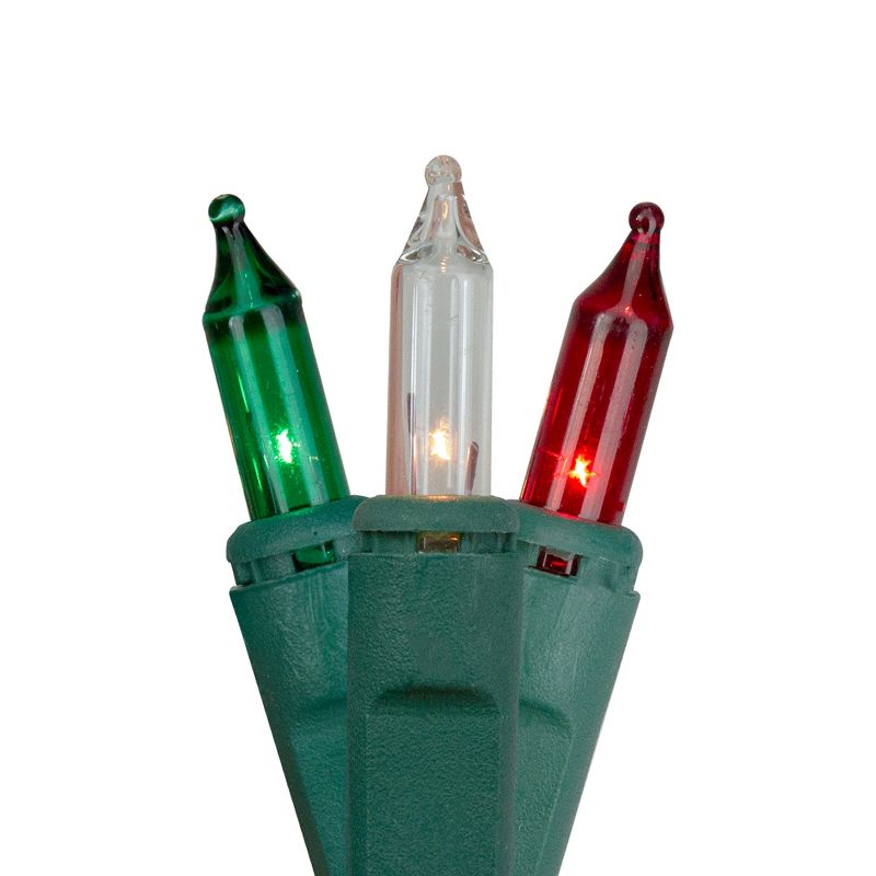 J. Hofert Co 300-Count Red, Clear and Green Mini Christmas Light Garland Set, 9ft White Wire