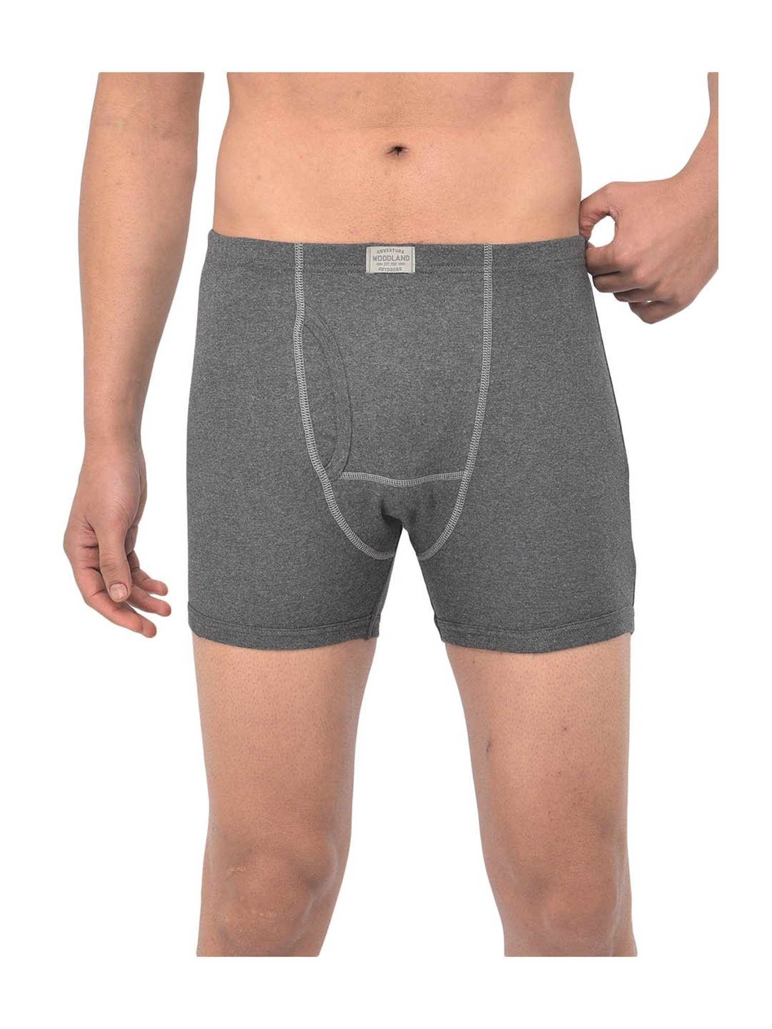 Woodland Dark Grey Cotton Solid Trunks