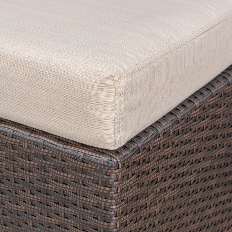 Newbury Premium Grade A Teak Wood Patio Ottoman White - Modway