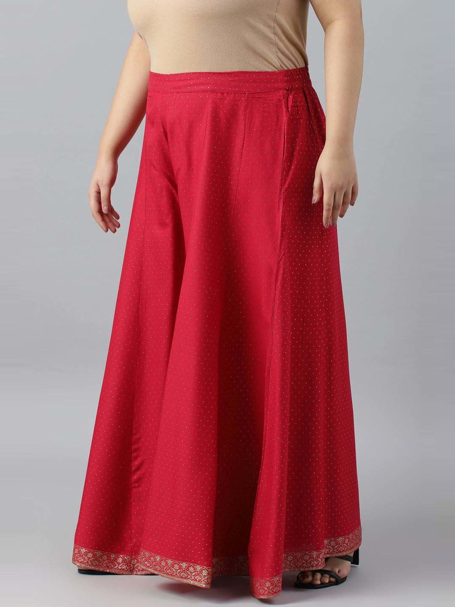 W Pink Polka Dots Palazzos