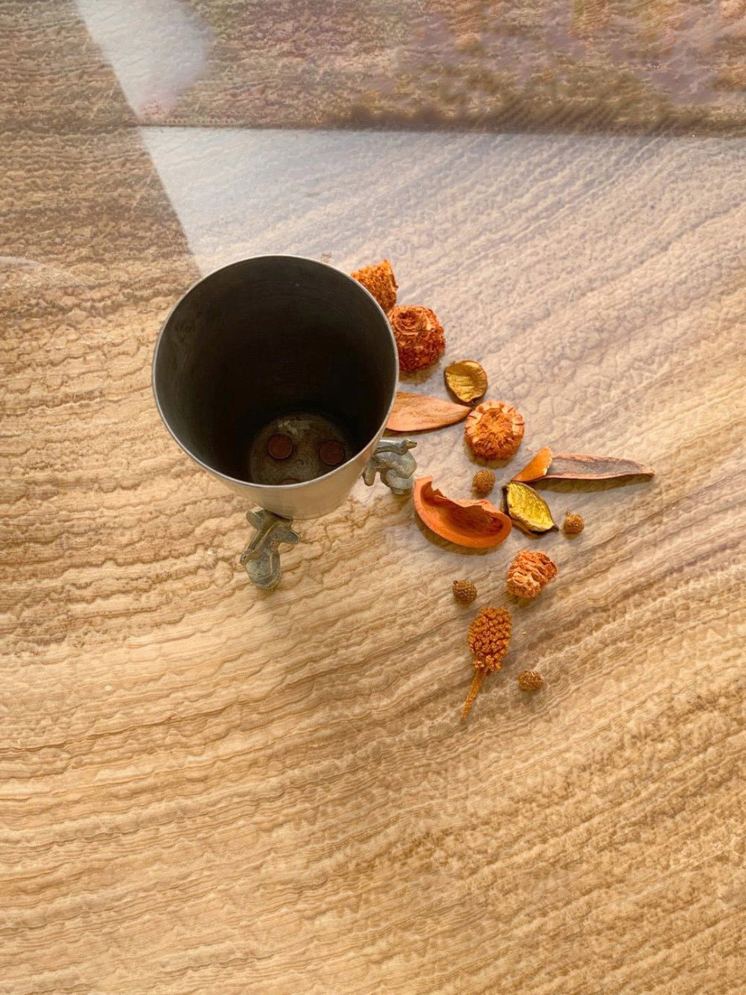 Artisans Rose Gold Brass Umar Vintage Glass