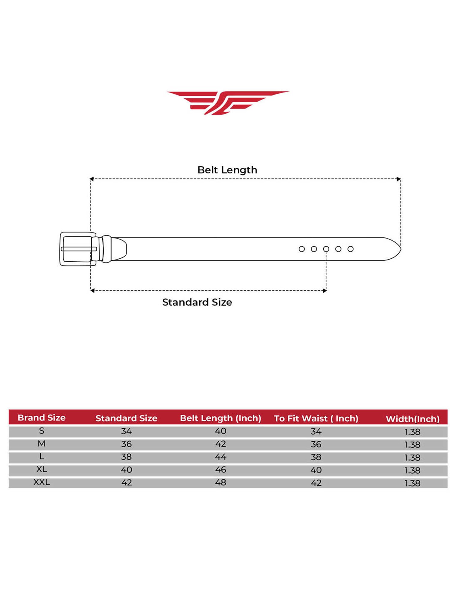 Red Tape Brown Leather Textured Formal Belt for Men