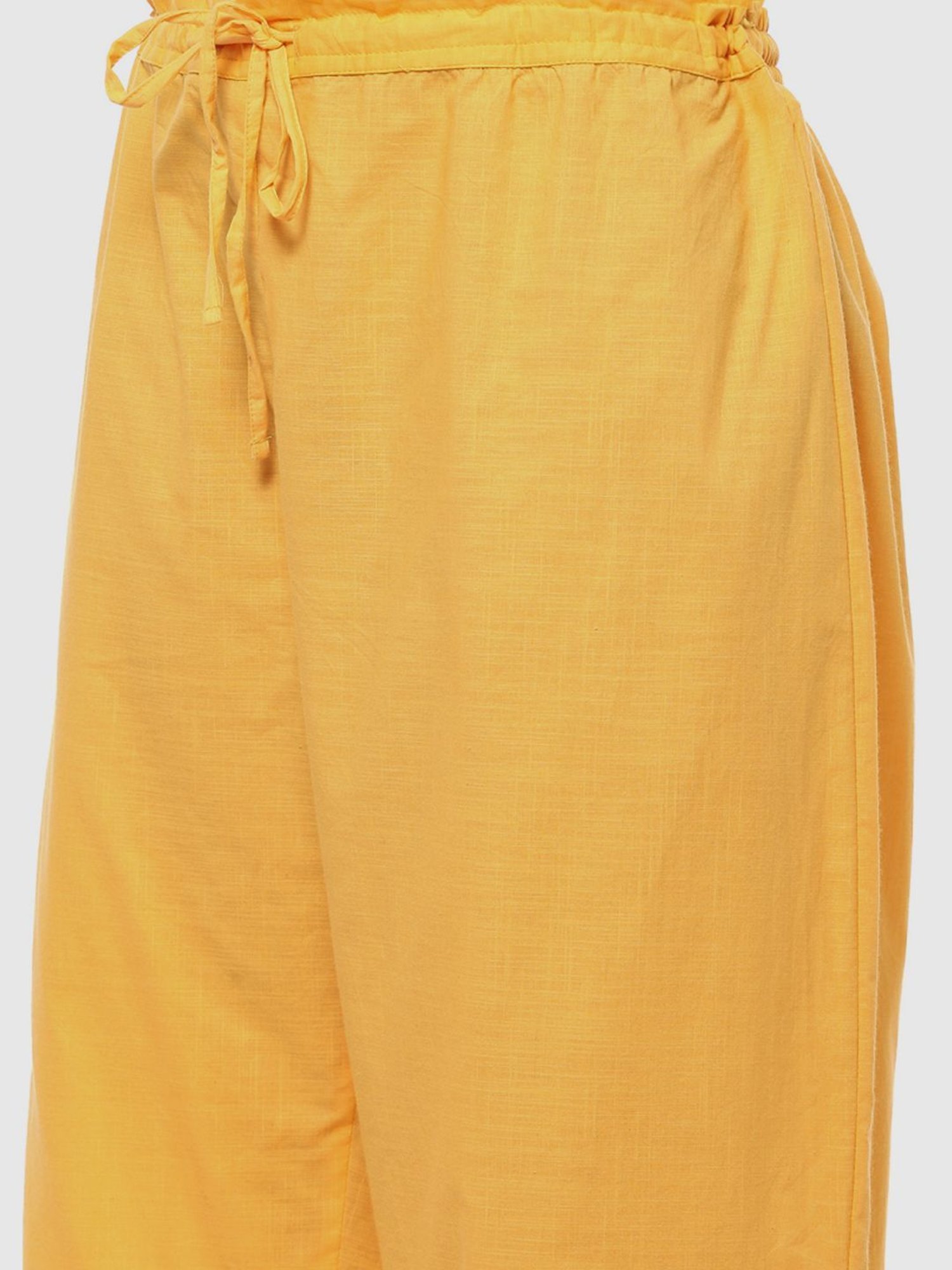 Biba Orange Floral Print Kurta Palazzo Set With Dupatta