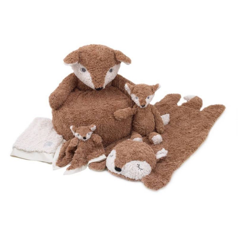 Cuddle Me Cuddle Plush Security Blanket - Brown/Ivory Fox