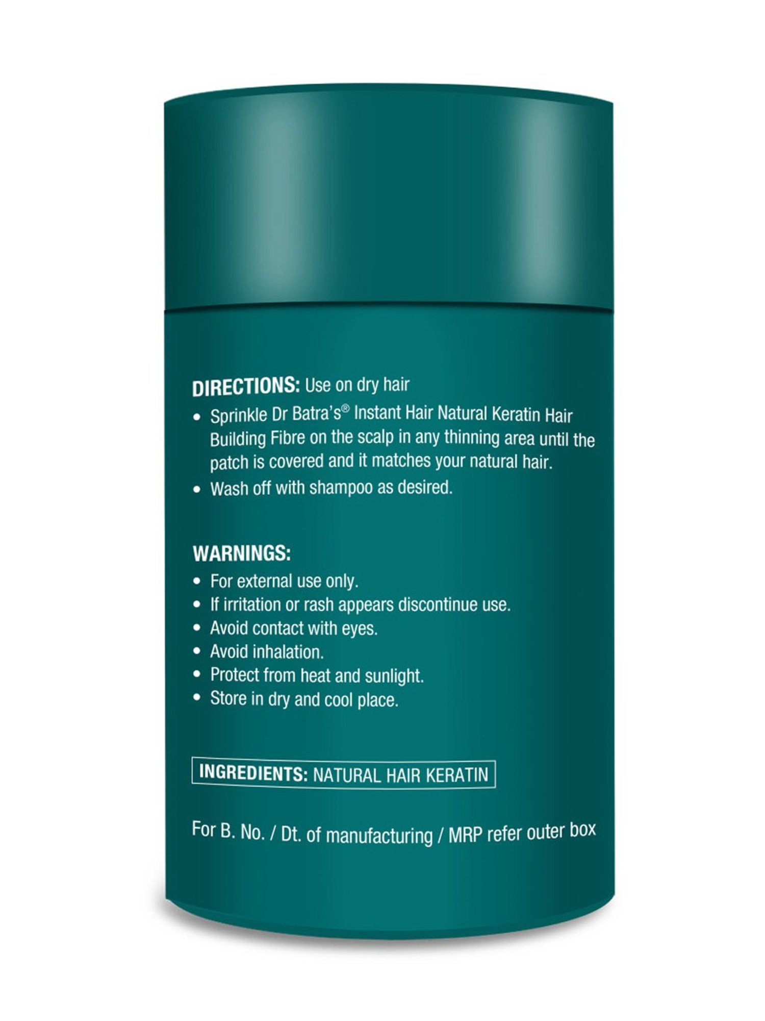 Dr. Batra's Instant Hair Natural Keratin Hair Building Fibre Dark Brown - 12 gm Each (Pack of 2)