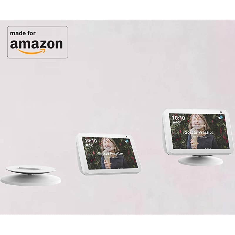 Stand for Echo Show 5 and Show 8 Adjustable Mount Accessories for  Alexa Show Magnetic Attachment Swivel Tilt Function AntiSlip Base 2019 Release White