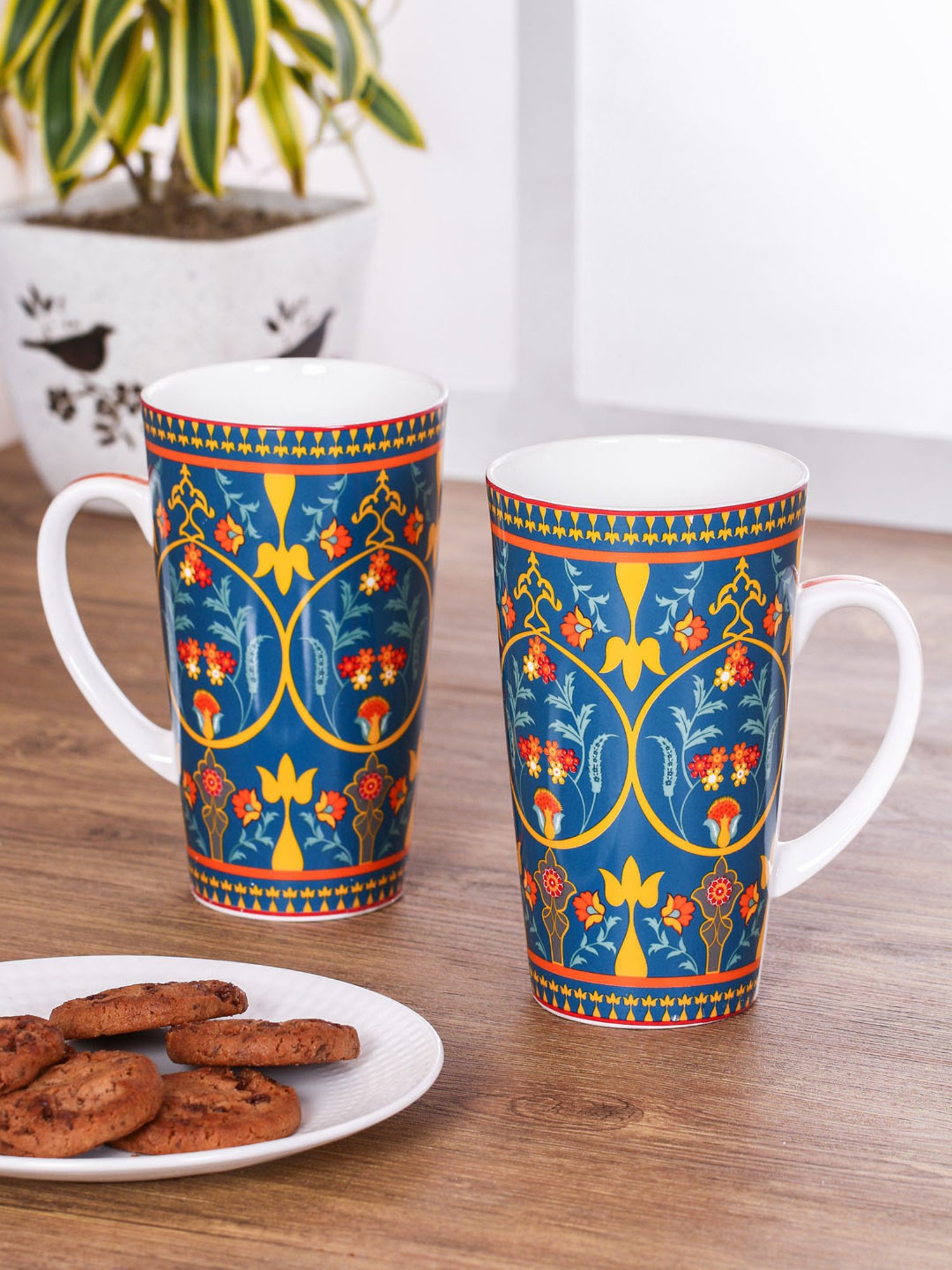 India Circus Set of 2 Big Tumblers - 530 ml each made of Fine Ceramic