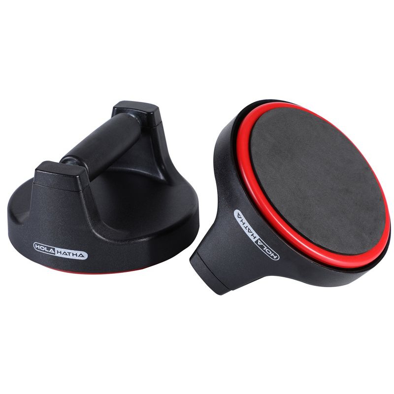 Holahatha Portable Compact Non Slip Soft Grip Home Exercise Fitness Strength Building Steel Workout Rotating Push Up Wide Handle Bars