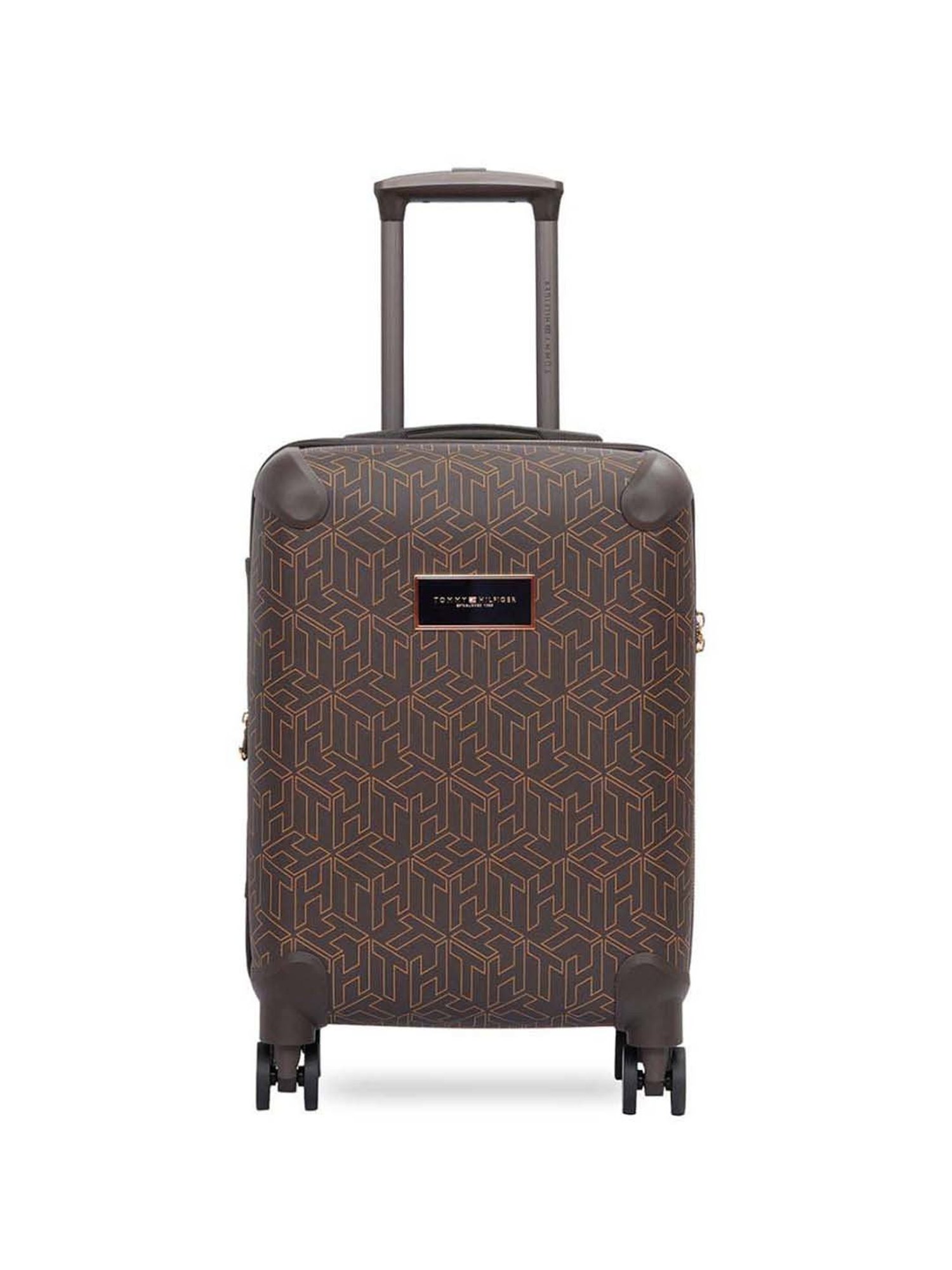 TOMMY HILFIGER Jazz Brown 8 Wheels Small Hard Cabin Trolley Bag