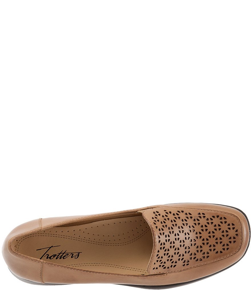 Trotters Jenn Metallic Leather Laser Cut Out Loafers
