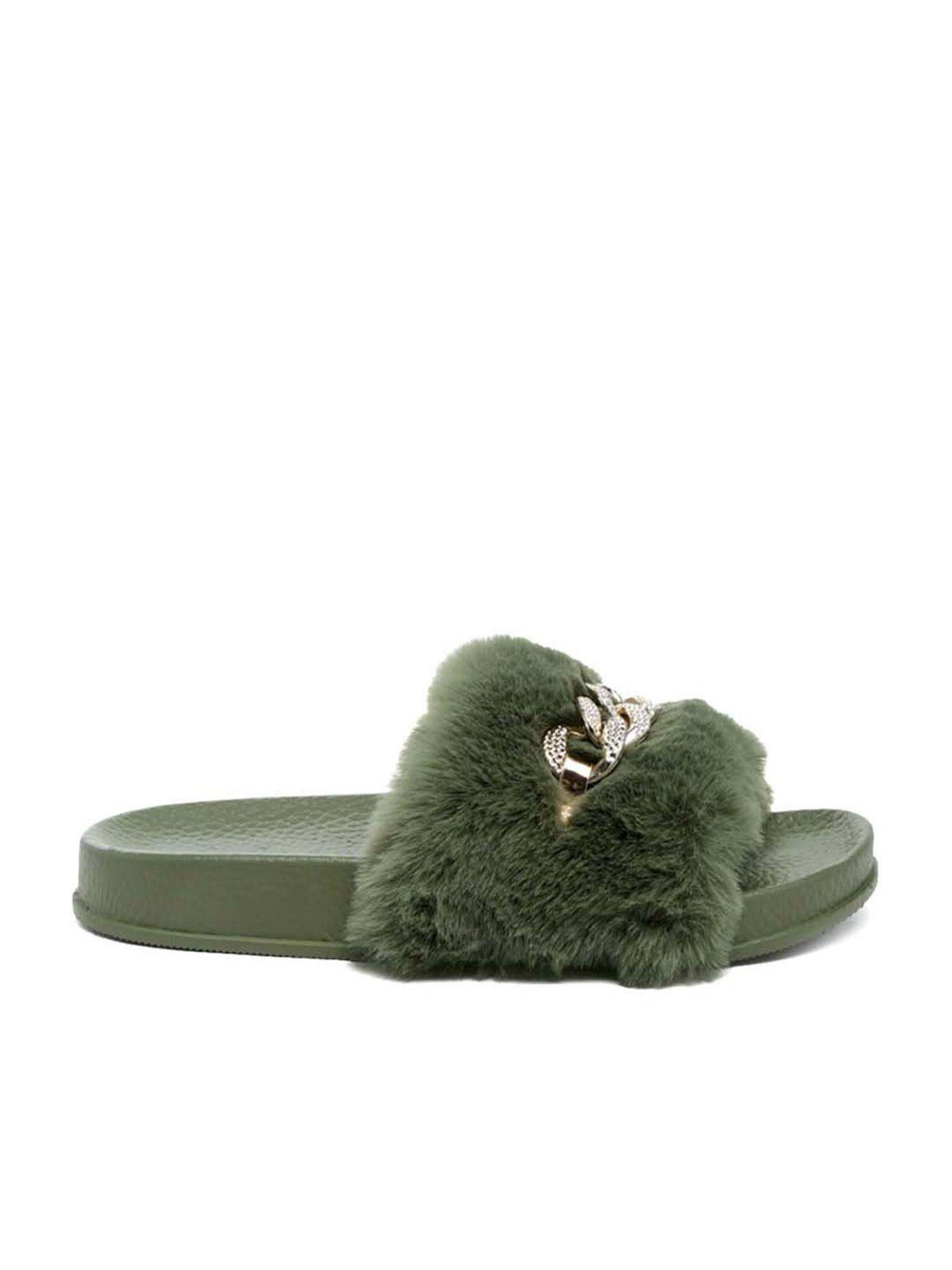 London Rag Women's Olive Casual Slides
