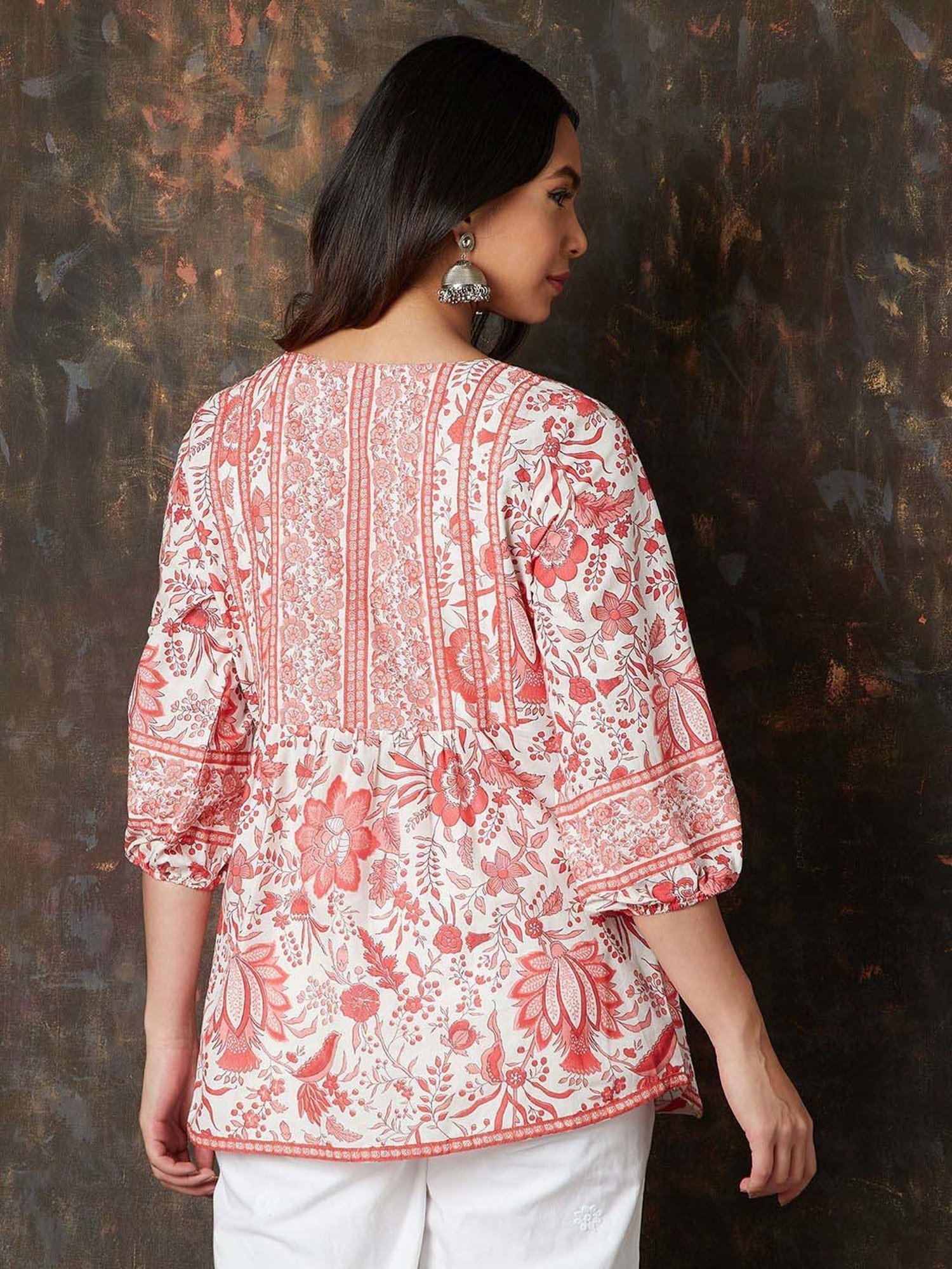 Melange by Lifestyle Pink Cotton Printed Tunic