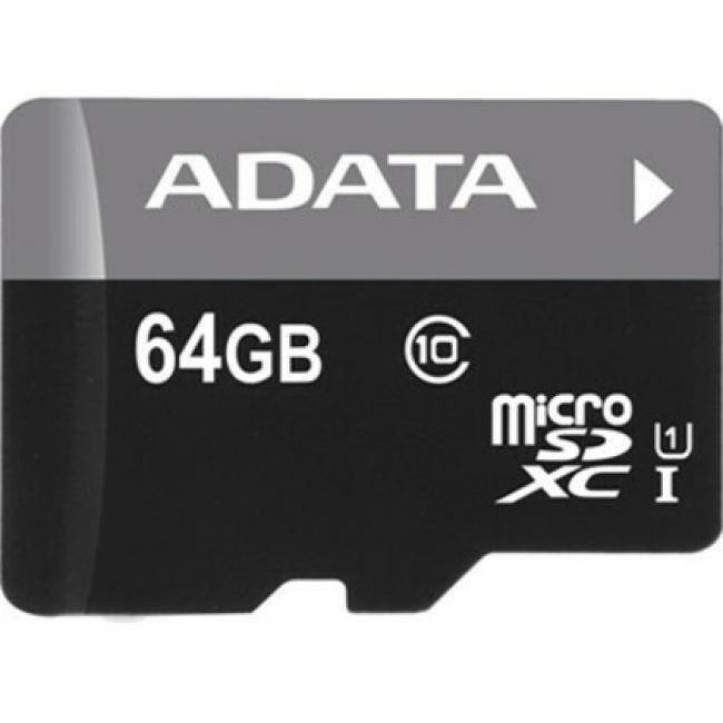 ADATA AUSDX64GUICL10-RA1 Premier 64 GB micro SDHC/SDXC UHS-I U1 Memory Card with One Adapter