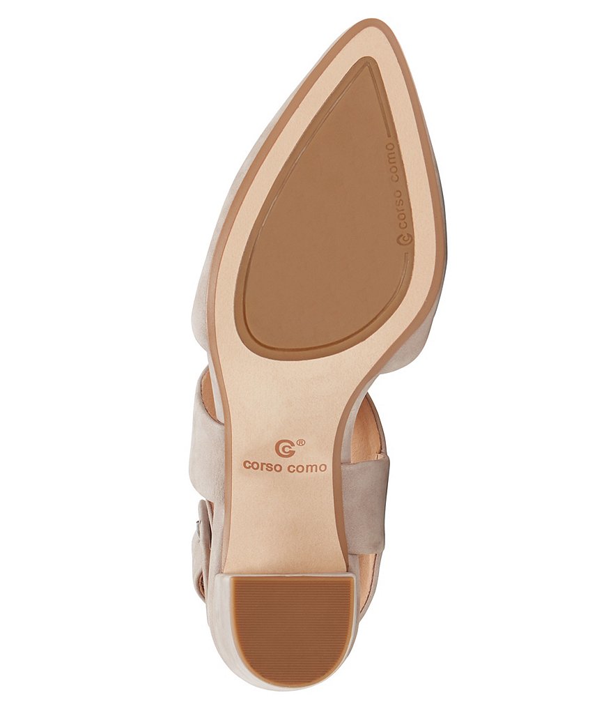 Riina Suede Asymmetrical Block Heel Pumps