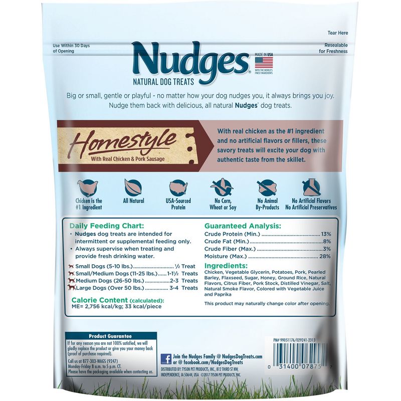 Nudges Homestyle Dog Treats - Chicken and Pork Sausage - 18oz