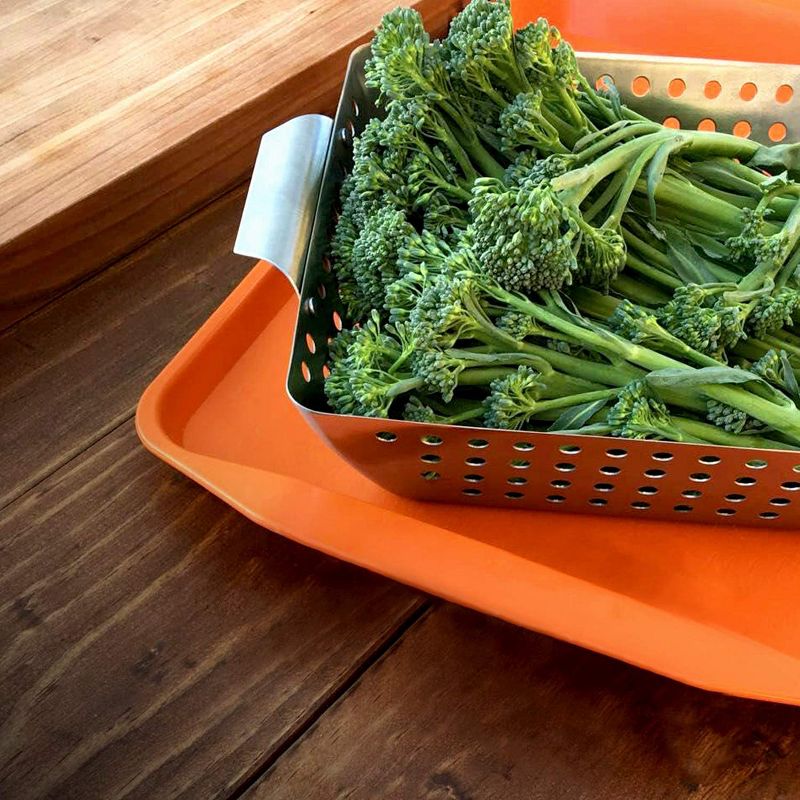 Yukon Glory Set of 3 Professional Barbecue Mini Grilling Basket Set, Heavy Duty Stainless Steel Perforated Grill Baskets for Grilling Veggies, Seafood, and More.