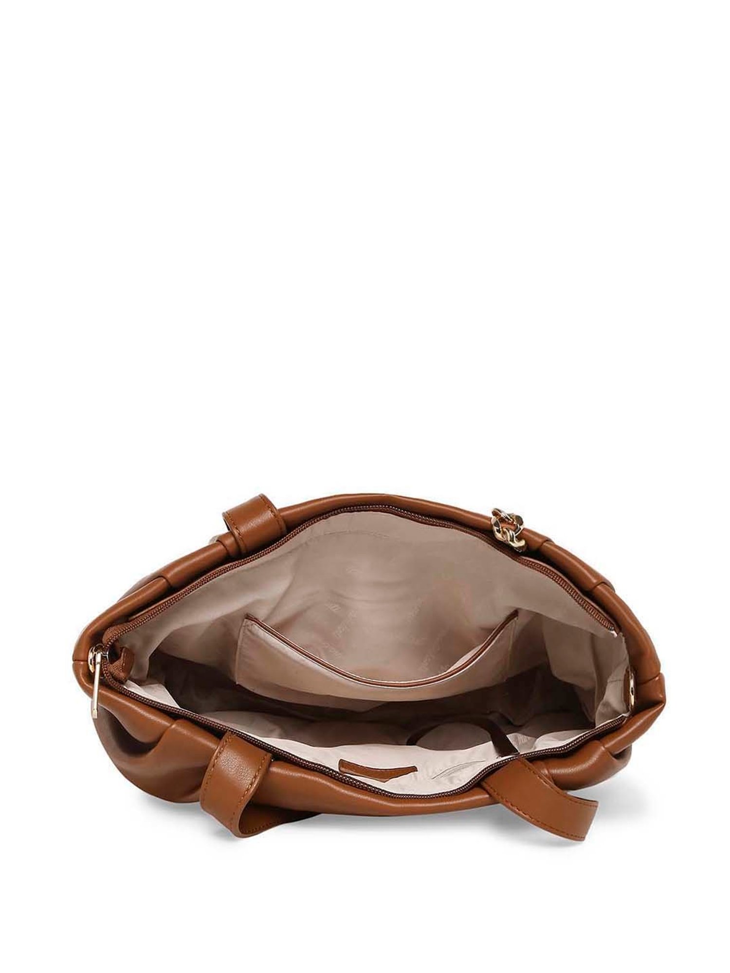 Marina Galanti Brown Solid Medium Tote Handbag