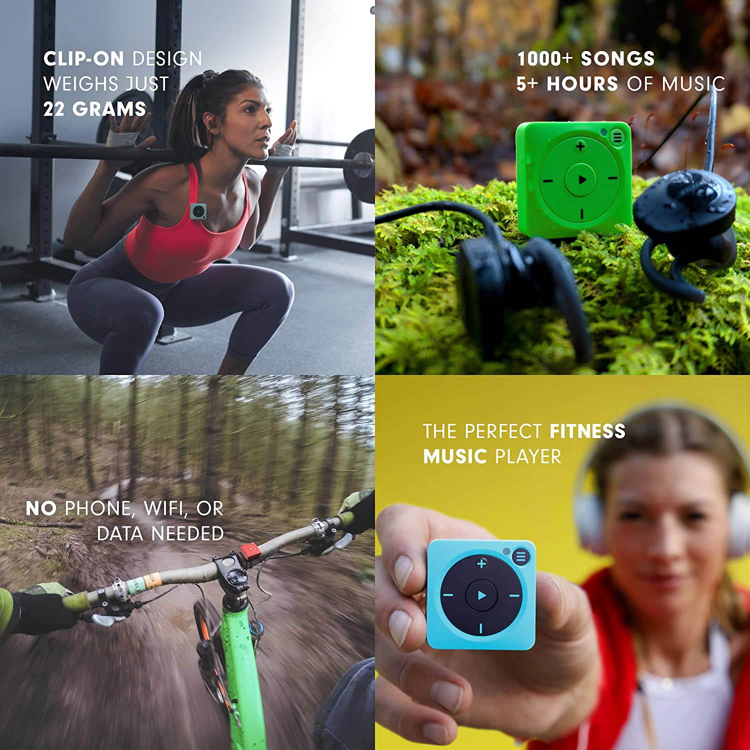Mighty Vibe Spotify Music Player - Bluetooth & Wired Headphones - 1,000+ Song Storage - No Phone Needed - Black