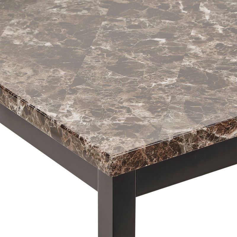 36" Devoe Square Counter Height Dining Table Marble Brown/Black - Inspire Q