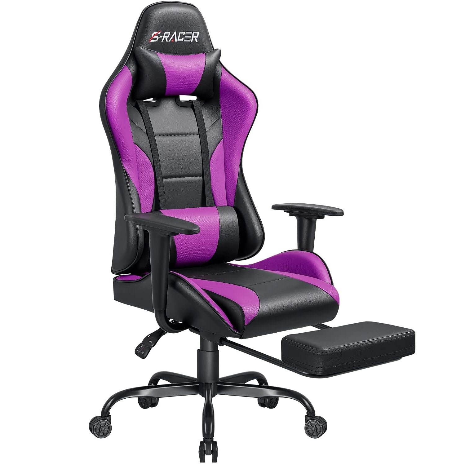 Homall Gaming Chair Computer Office Chair Ergonomic Desk Chair with Footrest Racing Executive Swivel Chair Adjustable Rolling Task Chair (Green)