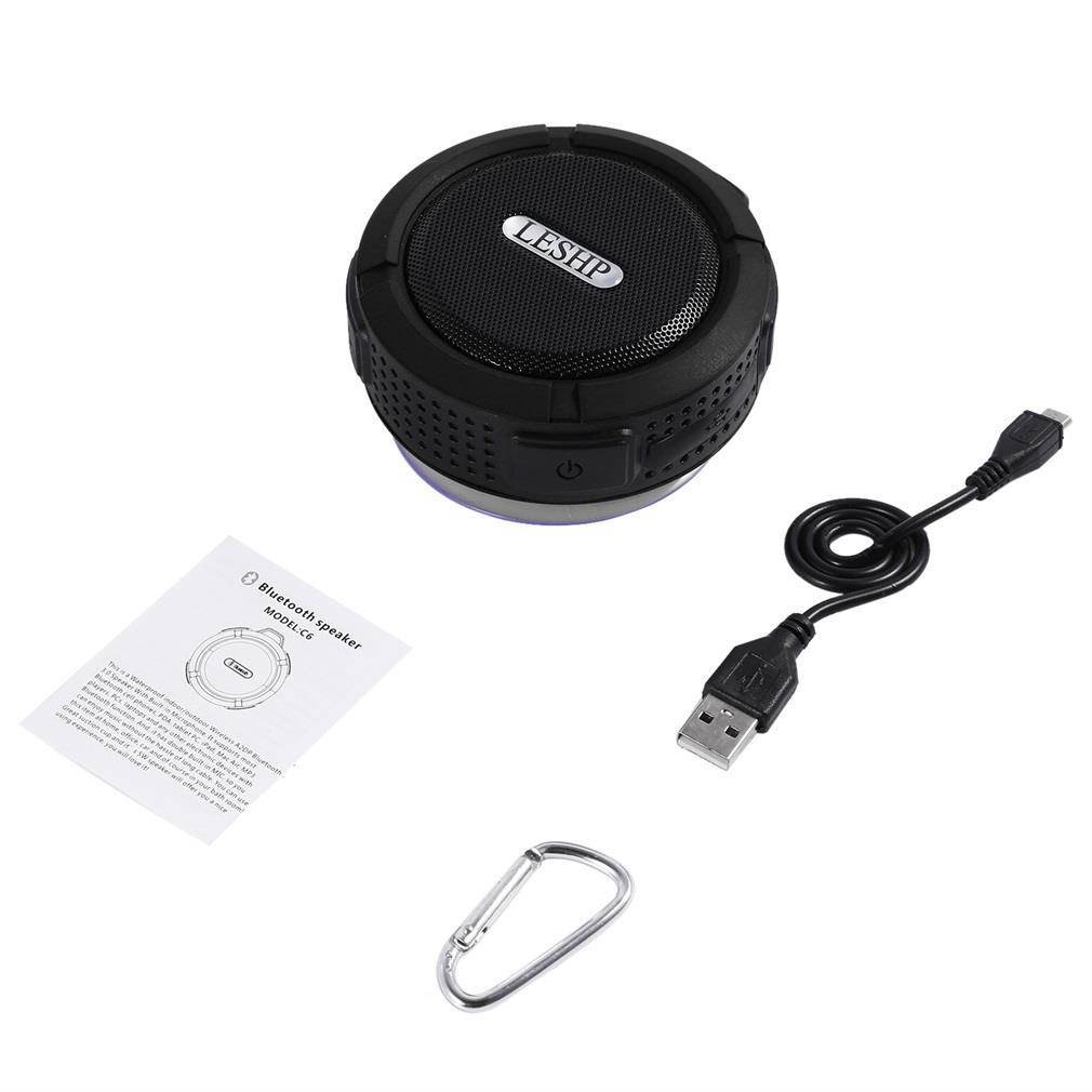LESHP C6  Wireless Bluetooth Speaker With Calls Handsfree and Suction Cup