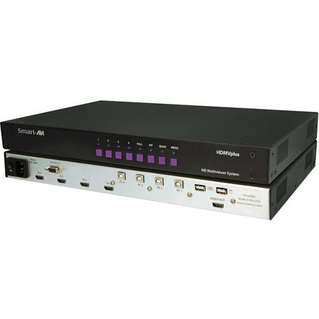 Smartavi SM-HDMV-PLUS 4-Port HDMI/USB Multiviewer KVM switch PiP/Quad/Full modes