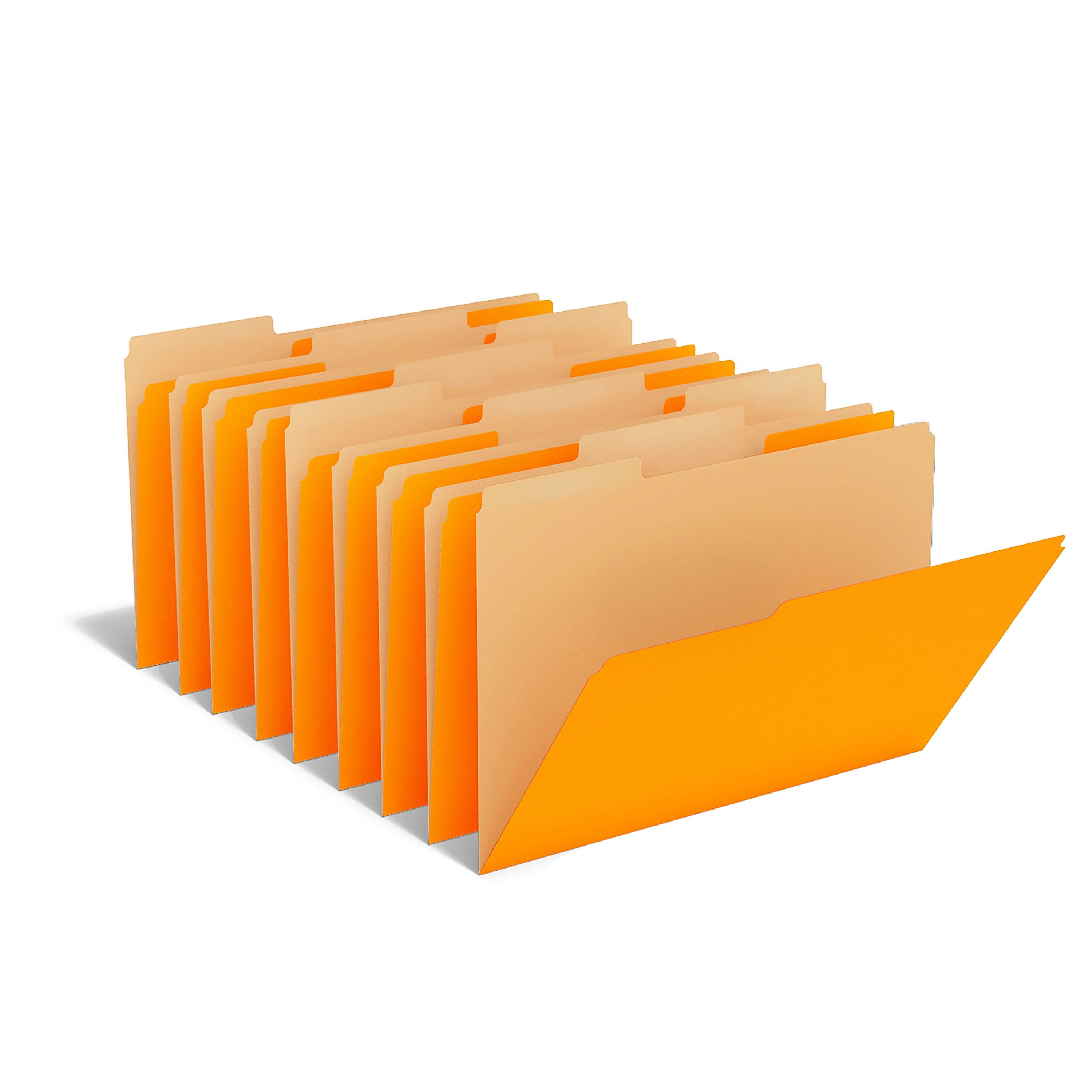 MyOfficeInnovations Top-Tab File Folders 3-Tab Letter Size Orange 100/Box