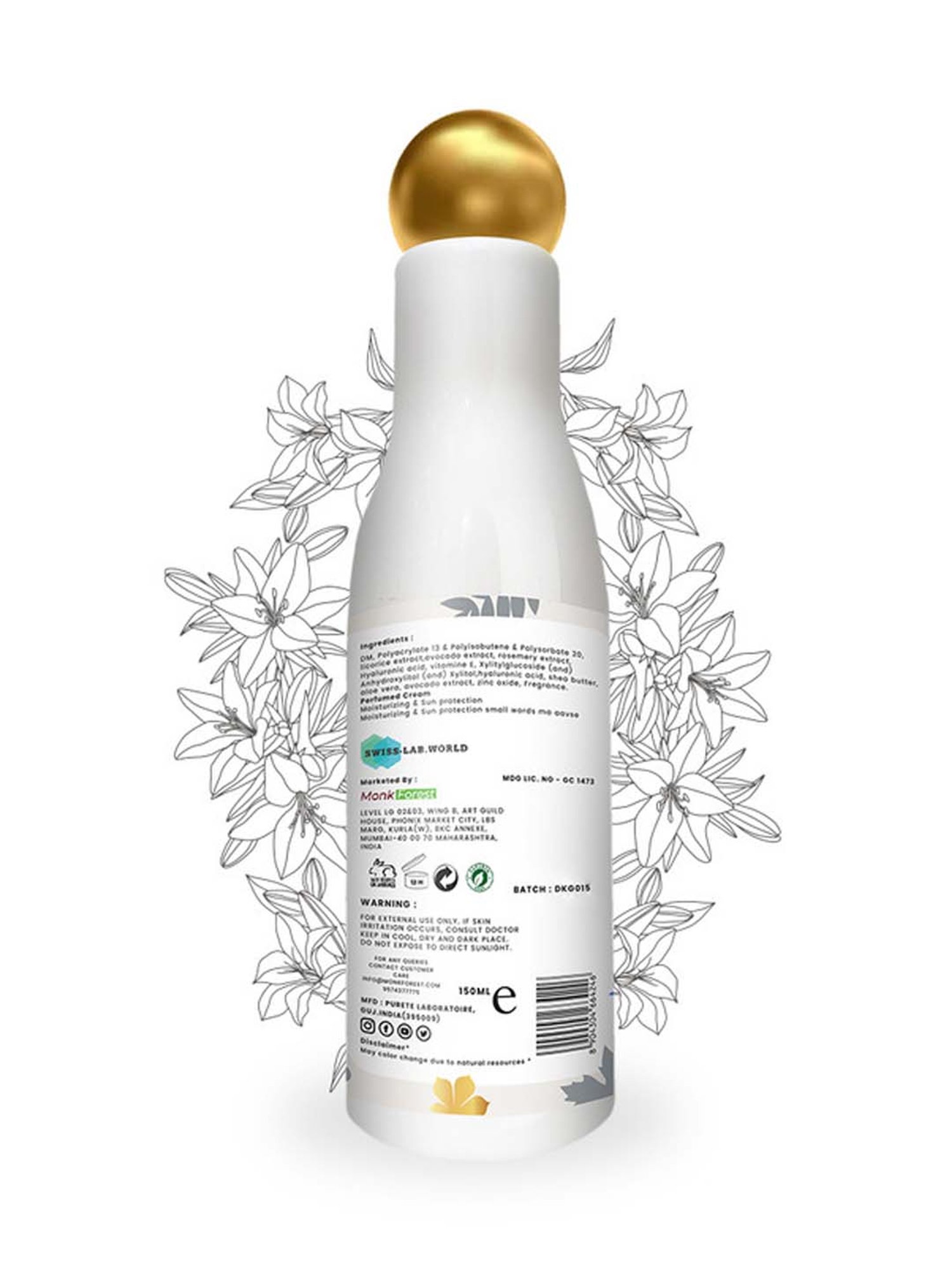 Monk Forest Perfumed Cream with Moisturizing & Sun Protection - 200 gm