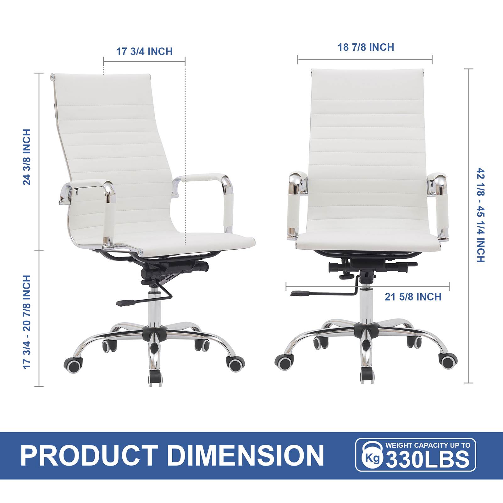 YOUTHUP Office Chair Functional Ergonomic Leather Office Chair Swivel Rolling Computer Desk Chair with Lumbar Support,Beige