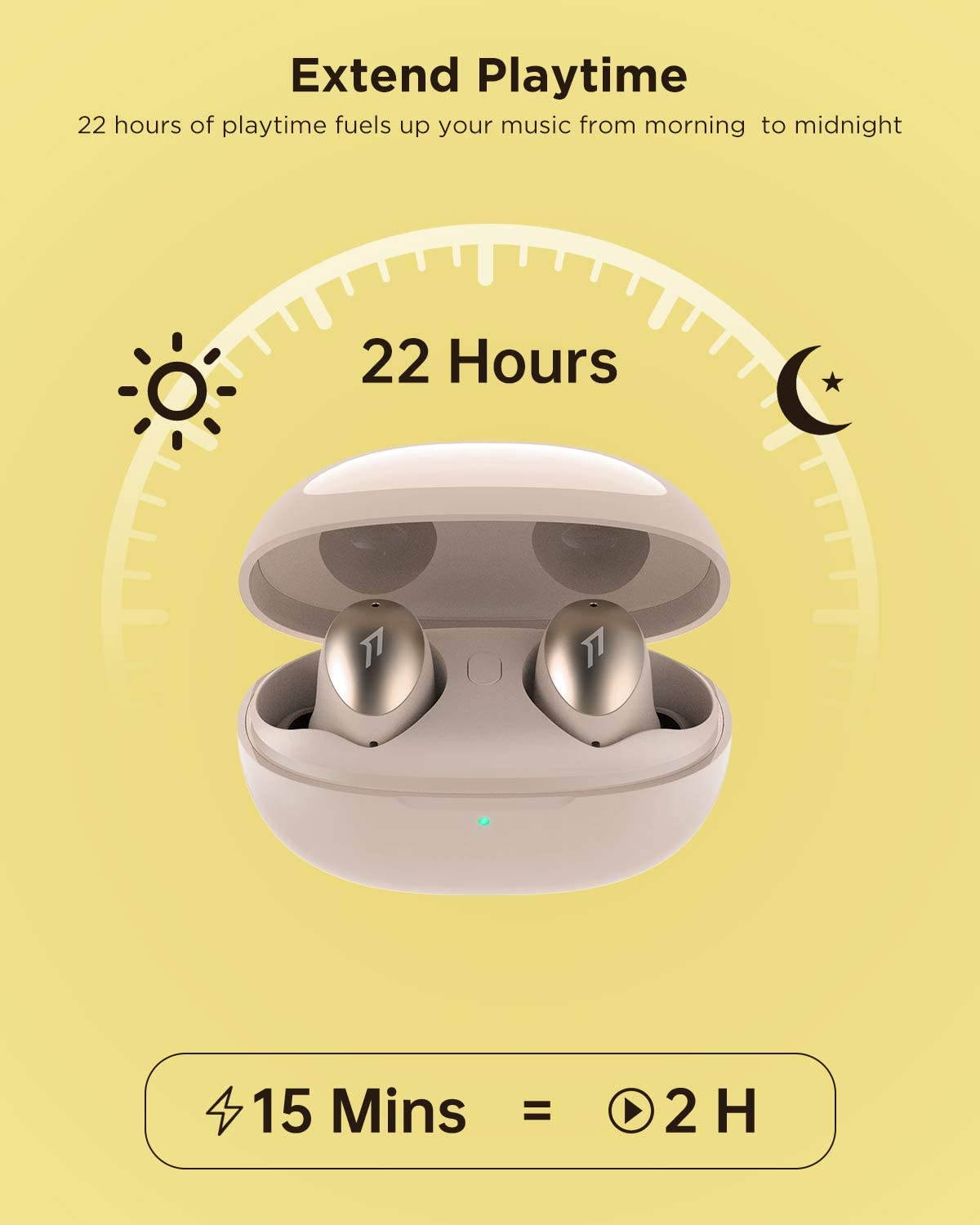 1MORE ColourBuds True Wireless Earbuds, Premium Bluetooth Earphones with Super Light-Weight Design, IPX5 Water Resistant, 22H Playtime, and Dual ENC Mic, for Workout, Sports, Home Office, Black